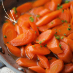 candied carrots in a skillet