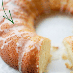 key lime olive oil cake on a plate