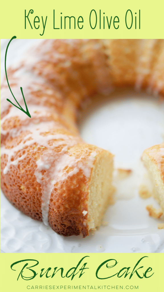 key lime olive oil cake on a plate