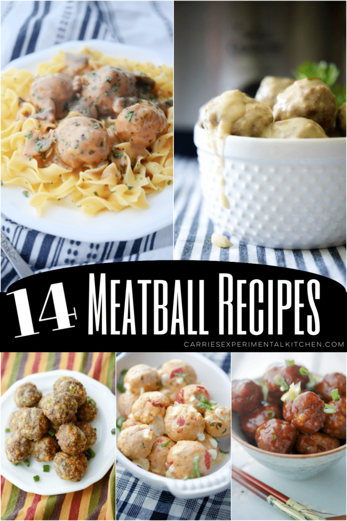 5 meatball recipes in a collage