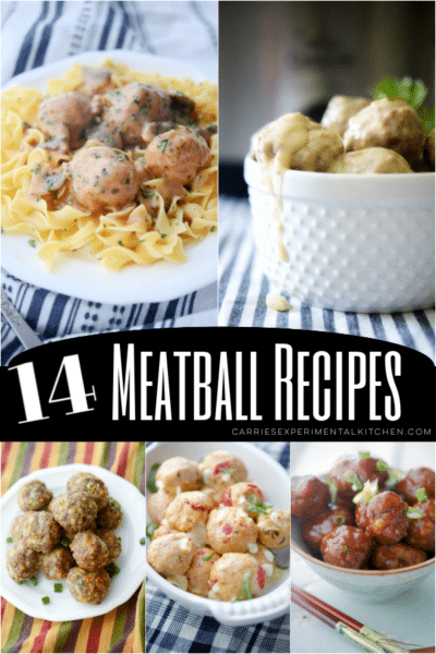 a collage of 5 meatball recipes