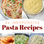 collage of 5 different pasta recipes