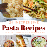 collage photo of college pasta recipes