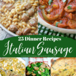 large collage of 5 sausage dinner recipes
