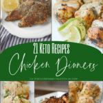 large collage photo of 5 keto chicken dinner recipes