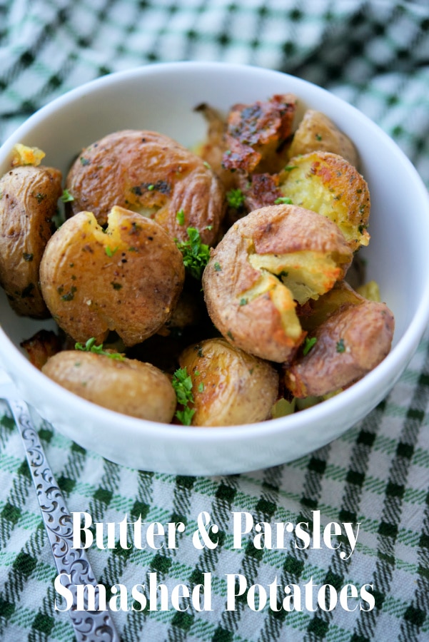 a bowl of smashed potatoes