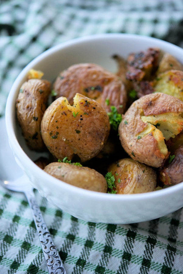 butter parsley smashed potato