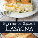 collage photo of butternut squash lasagna