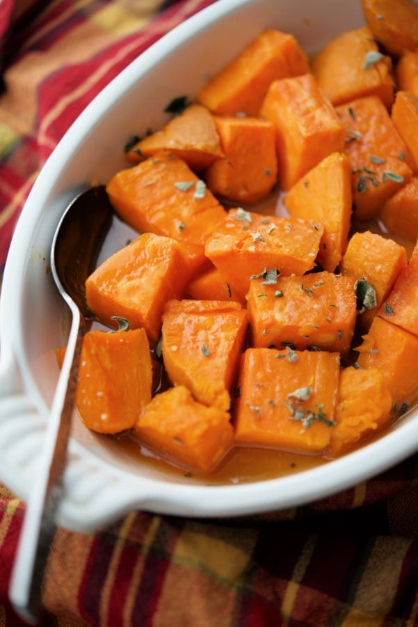 maple glazed roasted sweet potatoes