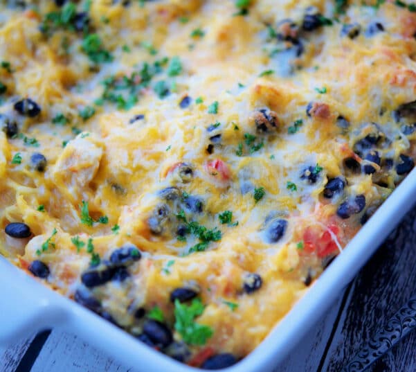 squash casserole with pico de gallo