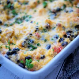a close up of pico de gallo squash in a white casserole dish