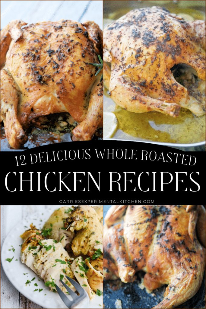 collage of four whole chicken recipes