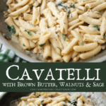 collage photo of cavatelli with brown butter