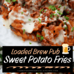 collage photo of loaded sweet potato fries