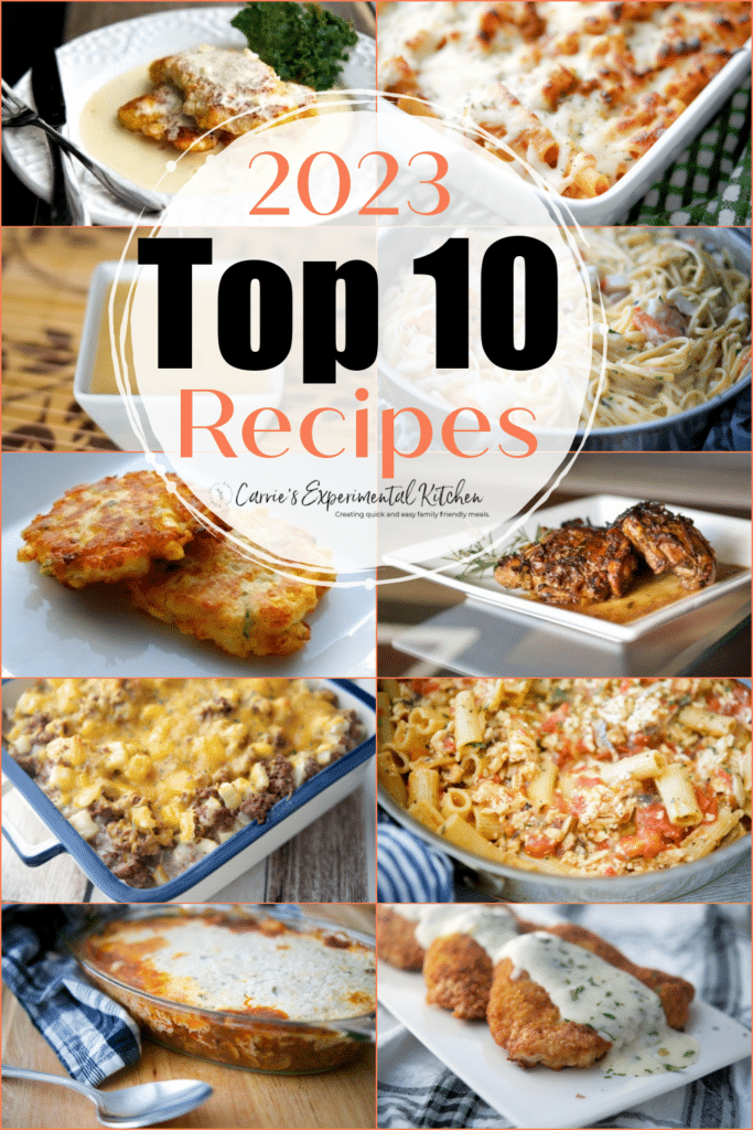 collage photo of the top 10 recipes from 2023