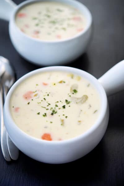 a bowl of chicken pastina soup