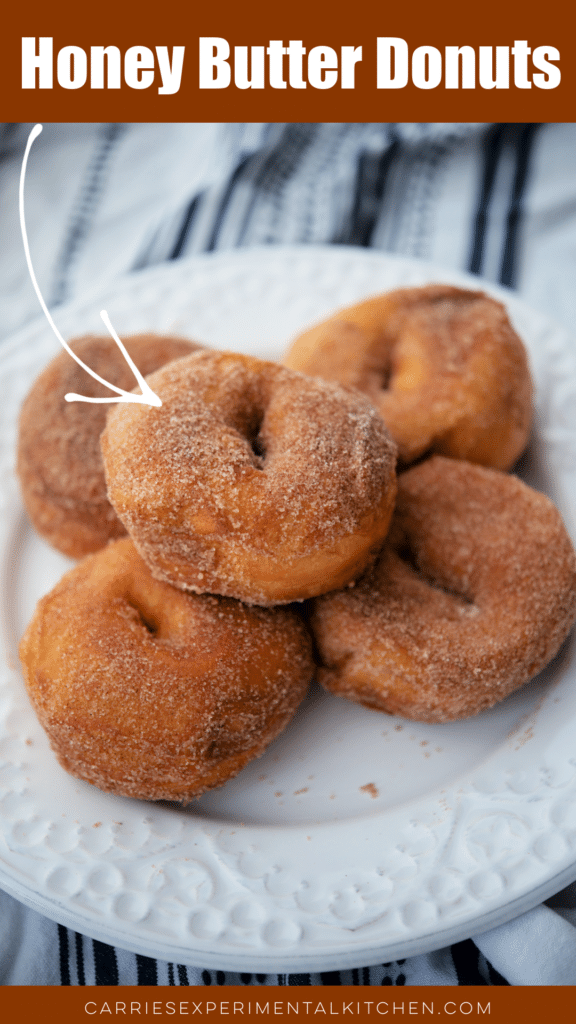 a plate of honey butter biscuit donuts