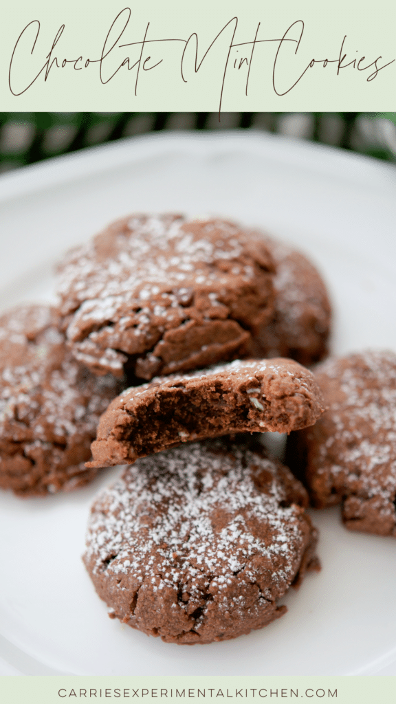 dark chocolate mint cookies on a plate