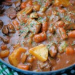 a pot of irish beef stew