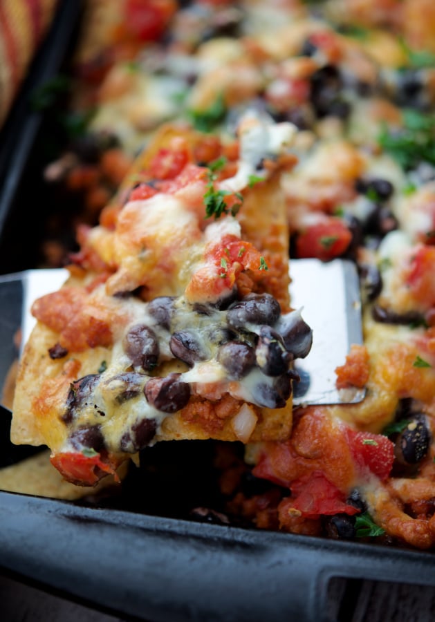 chourico and black bean nachos