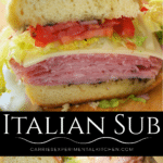 collage photo of an Italian sub sandwich