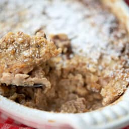 banana baked oatmeal on a spoon