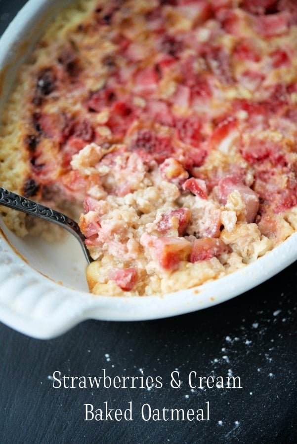 baked oatmeal with strawberries