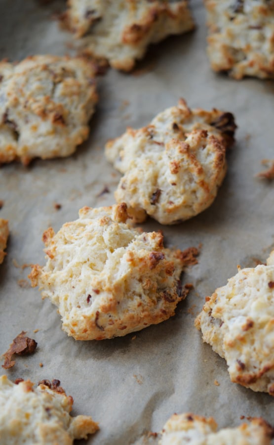 drop biscuits on a sheet pan lined with parchment paper
