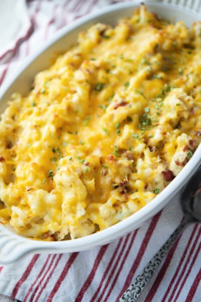 cauliflower casserole with bacon and cheese