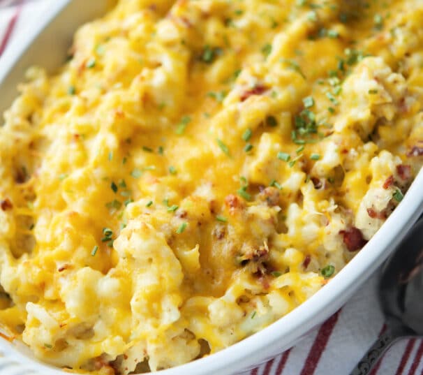 cauliflower casserole with bacon and cheese