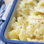 german potato salad in a white dish