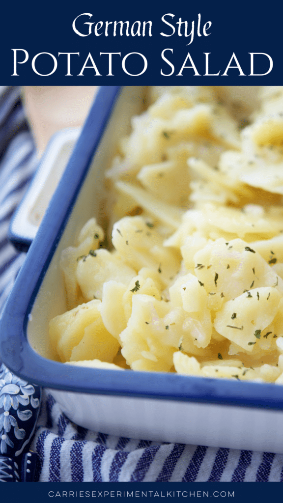 german potato salad in a white dish