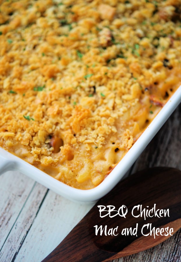 mac and cheese in a white dish