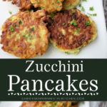 collage photo of zucchini pancakes