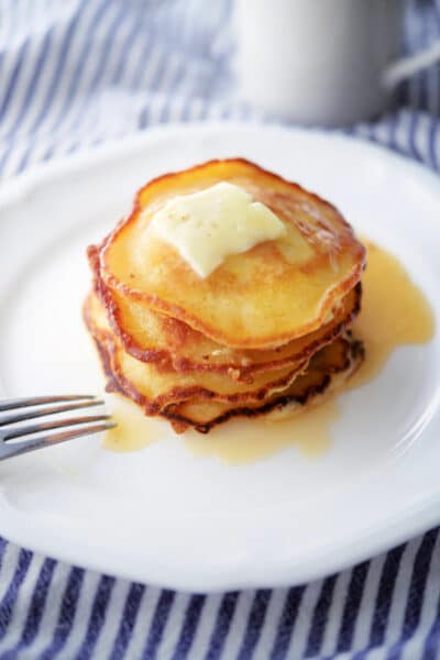 Corn pancakes with melted butter