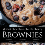 collage photo of chocolate chunk cherry brownies