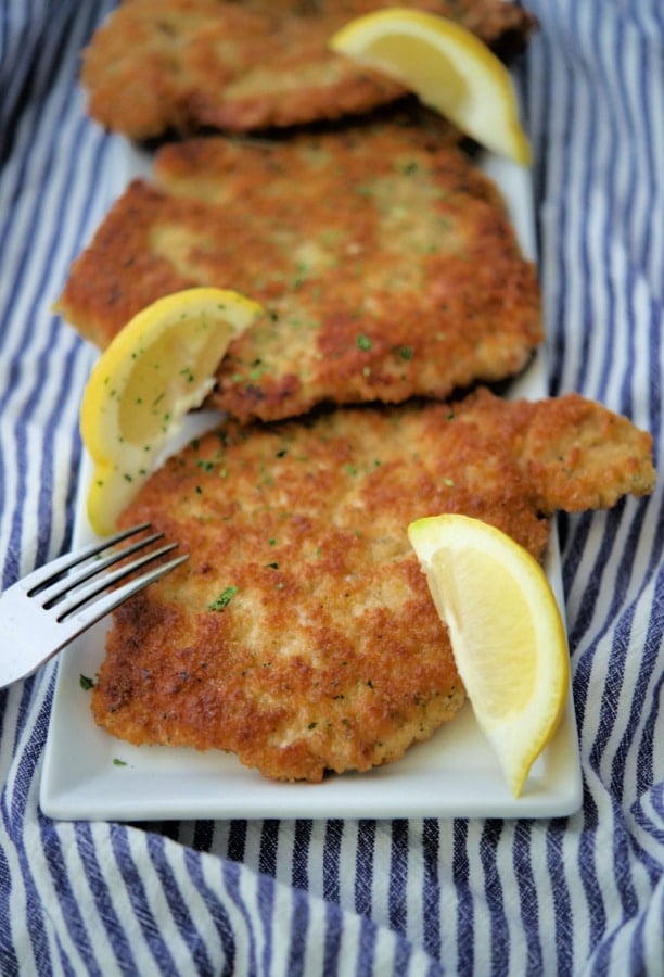 german pork cutlets on a white dish