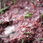 Red Wine Risotto in a pan