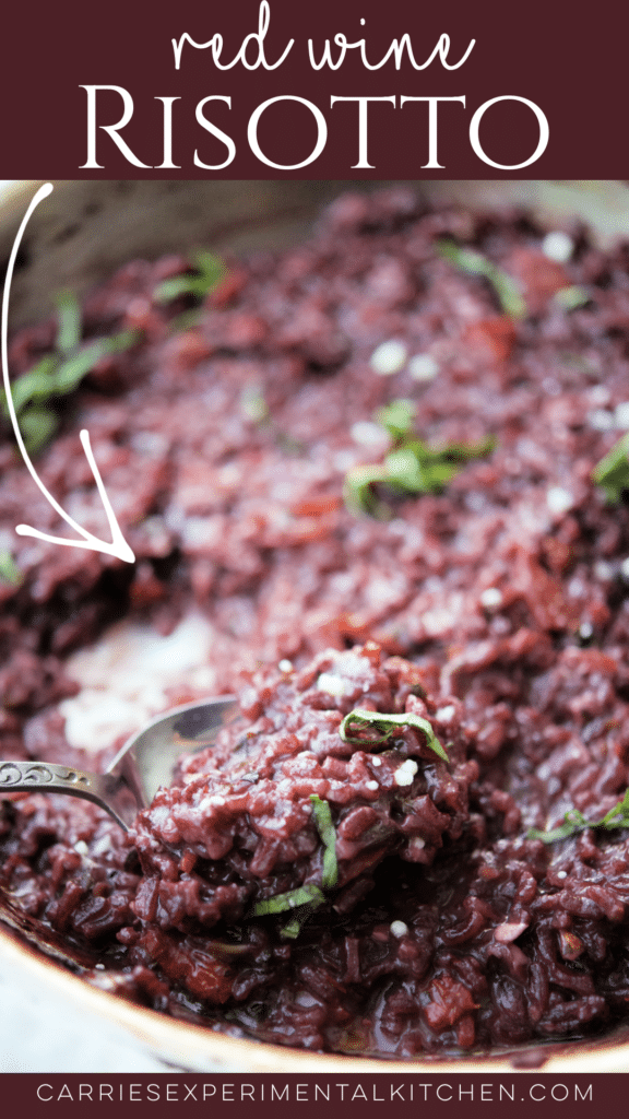 Red Wine Risotto in a pan