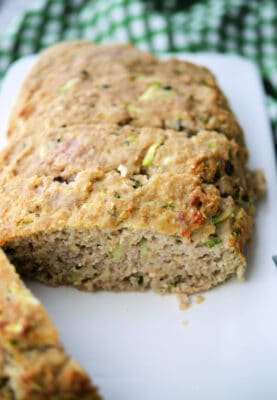 a close up of turkey meatloaf on a plate
