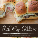collage photo of rib eye steak sliders
