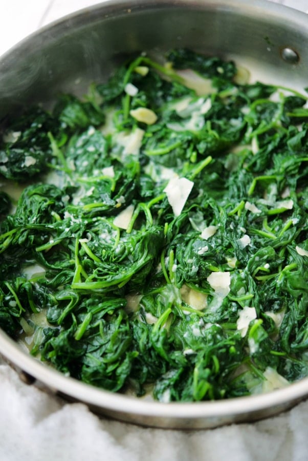 spinach with garlic and parmesan
