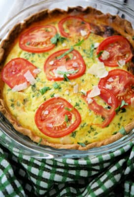 a whole tomato ricotta quiche