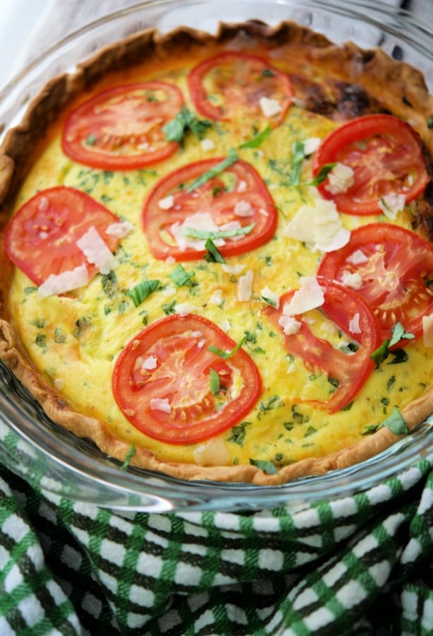 a whole tomato ricotta quiche