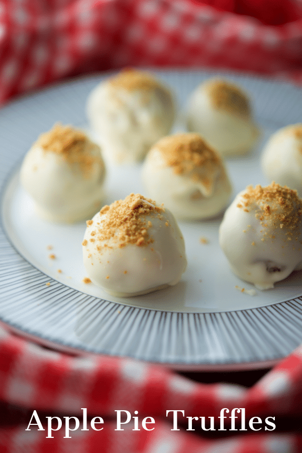 a plate of apple pie truffles