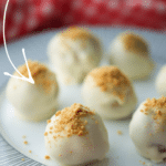 apple pie truffles dipped in white chocolate