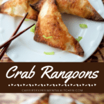 collage photo of crab rangoons