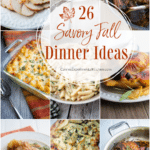 collage photo of 9 different fall dinner ideas