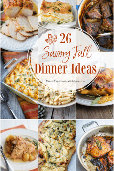 collage photo of fall dinners
