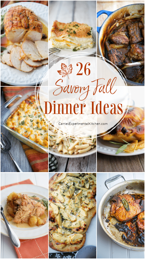 collage photo of fall dinners